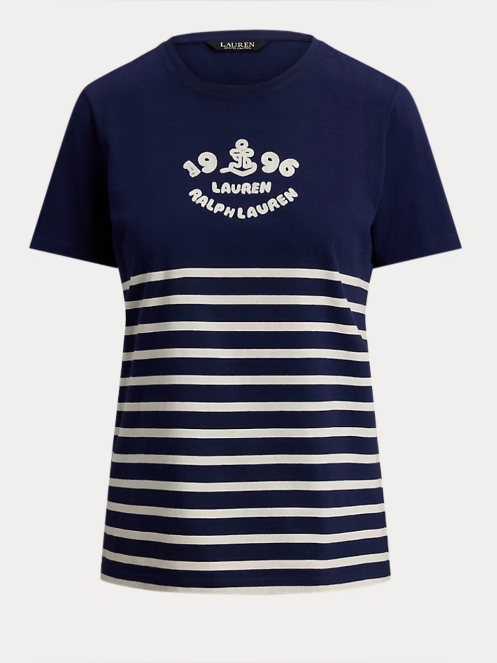 Ralph Lauren Striped Embroidered-Logo Jersey Tee